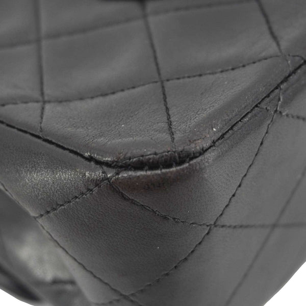 CHANEL Classic Flap Vintage Quilted Lambskin Leather Shoulder Bag Black