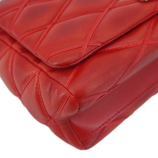 LOUIS VUITTON GO-14 PM Malletage Leather Shoulder Bag Red