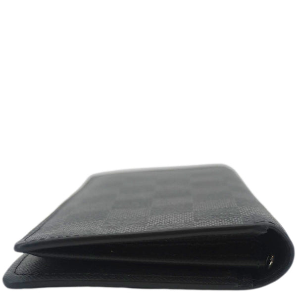 LOUIS VUITTON Brazza Damier Graphite Bifold Long Wallet Black