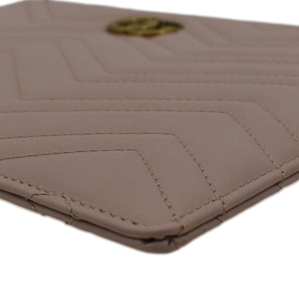 GUCCI GG Marmont Quilted Leather Zip Pouch Bag Pink 476440