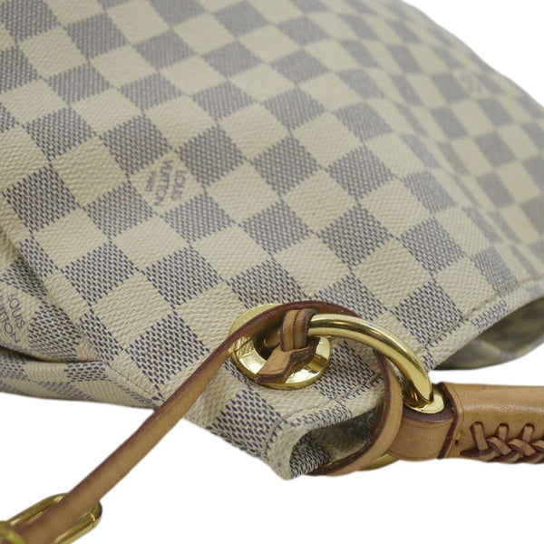 LOUIS VUITTON Artsy MM Damier Azur Hobo Bag White