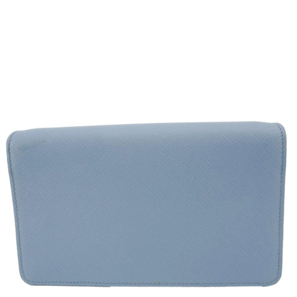 PRADA Bandoliera Saffiano Leather Chain Crossbody Bag Blue