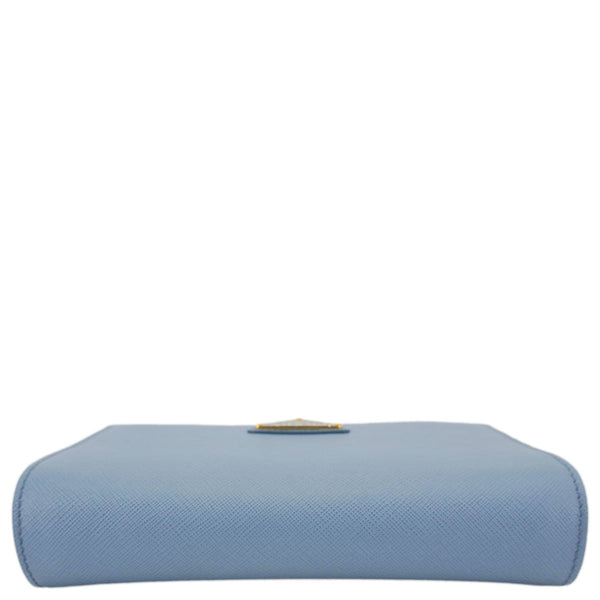 PRADA Bandoliera Saffiano Leather Chain Crossbody Bag Blue