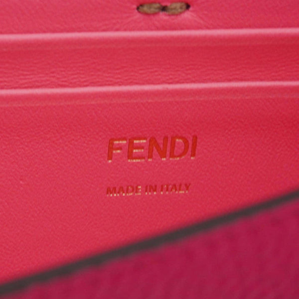 FENDI Selleria Cuoio Romano Leather Baguette Crossbody Bag Pink