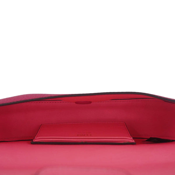 FENDI Selleria Cuoio Romano Leather Baguette Crossbody Bag Pink