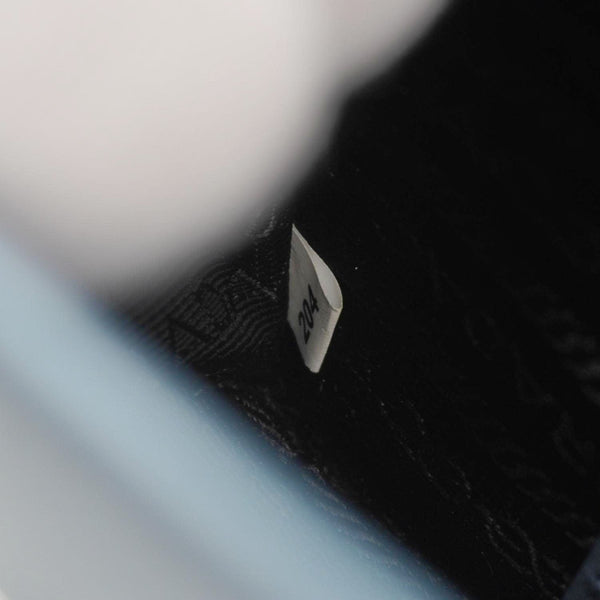 PRADA Bandoliera Saffiano Leather Chain Crossbody Bag Blue