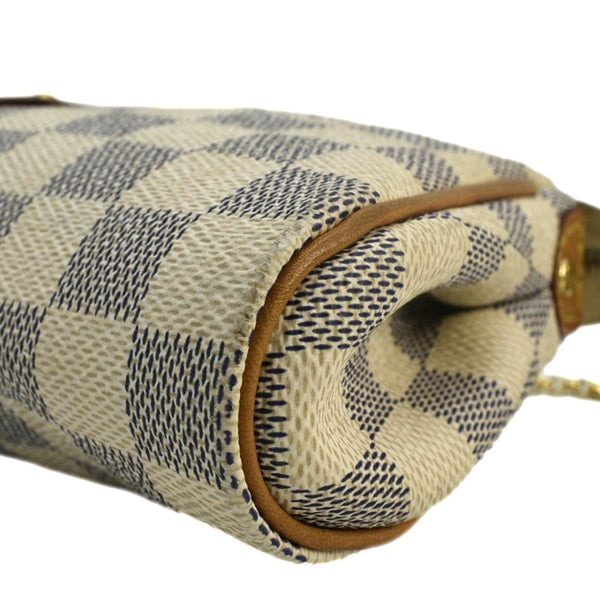 LOUIS VUITTON Pochette Eva Damier Azur Crossbody Clutch Bag White