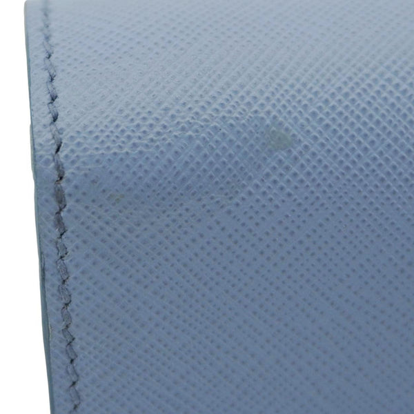 PRADA Bandoliera Saffiano Leather Chain Crossbody Bag Blue