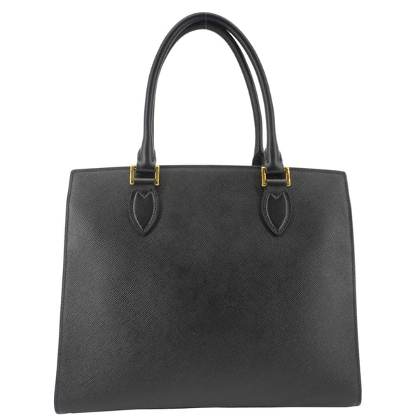 PRADA Soft Zippered Saffiano Leather Tote Bag Black