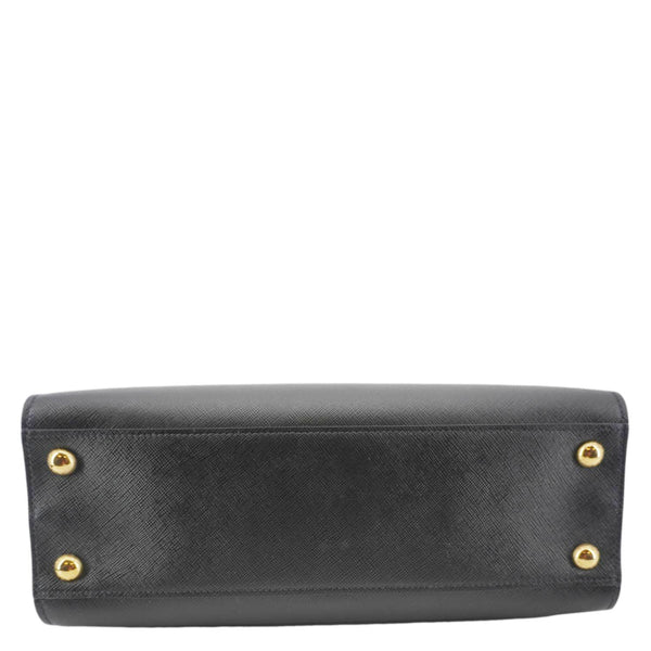 PRADA Soft Zippered Saffiano Leather Tote Bag Black