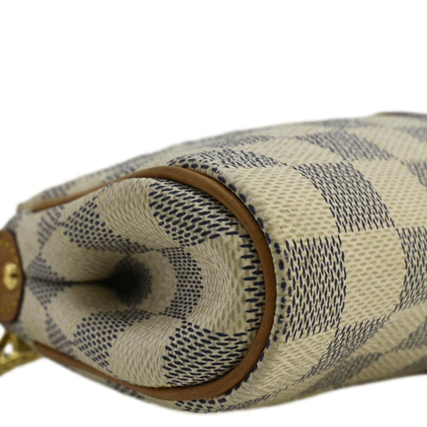 LOUIS VUITTON Pochette Eva Damier Azur Crossbody Clutch Bag White