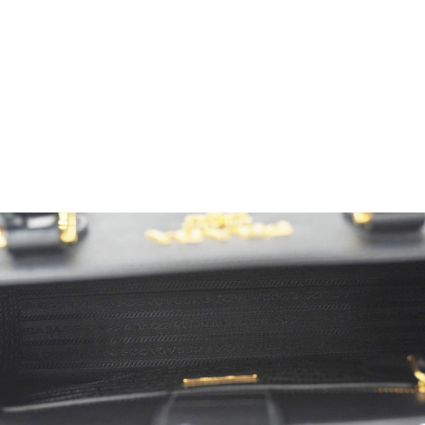 PRADA Soft Zippered Saffiano Leather Tote Bag Black