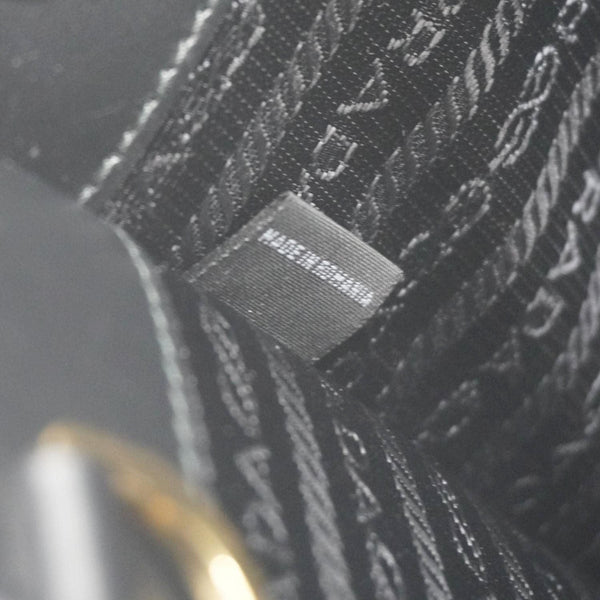 PRADA Soft Zippered Saffiano Leather Tote Bag Black