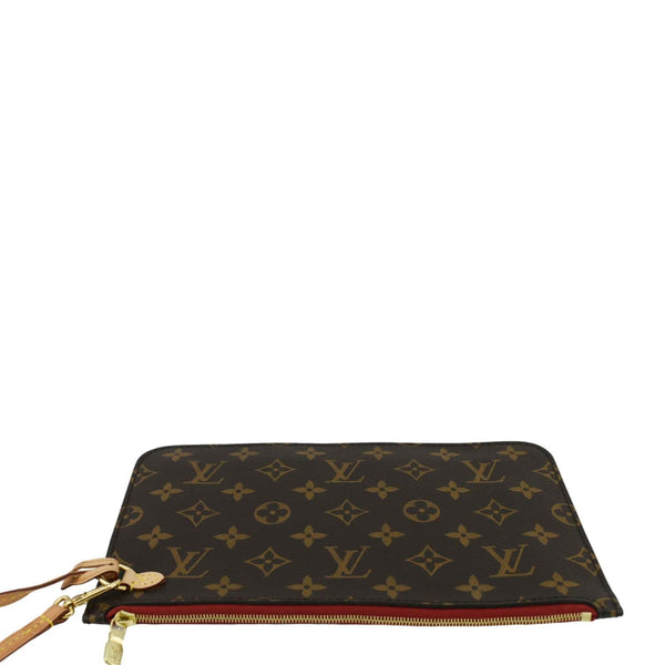LOUIS VUITTON Monogram Canvas Wristlet Pouch Brown