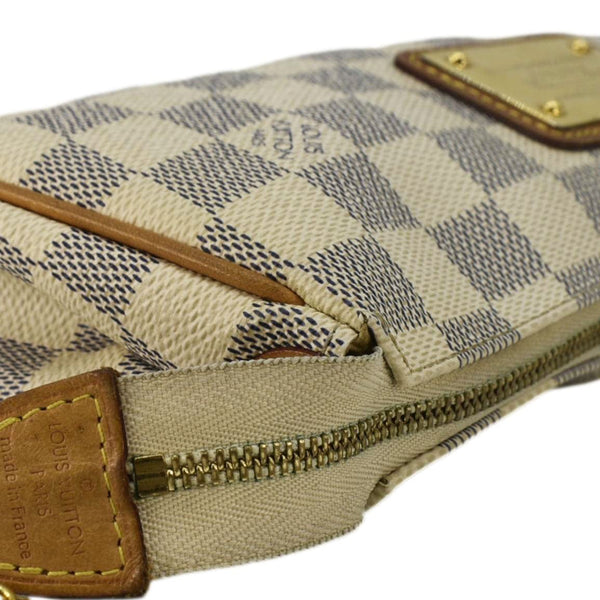 LOUIS VUITTON Pochette Eva Damier Azur Crossbody Clutch Bag White