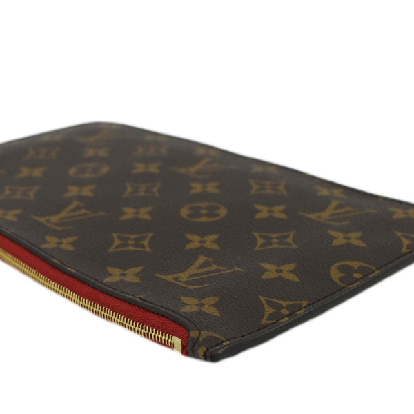 LOUIS VUITTON Monogram Canvas Wristlet Pouch Brown