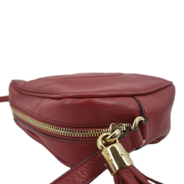 GUCCI Soho Disco Small Leather Crossbody Bag Red 308364