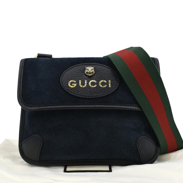 GUCCI Neo Vintage Suede Crossbody Bag Blue 501050