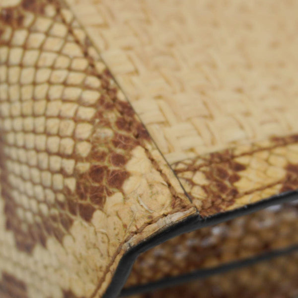 GUCCI Ophidia Small Raffia Elaphe Chain Shoulder Bag Beige 503877