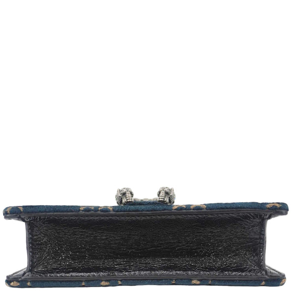 GUCCI Dionysus Super Mini GG Monogram Velvet Crossbody Bag Blue