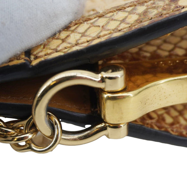 GUCCI Ophidia Small Raffia Elaphe Chain Shoulder Bag Beige 503877