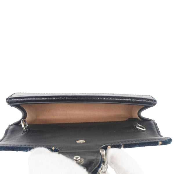 GUCCI Dionysus Super Mini GG Monogram Velvet Crossbody Bag Blue