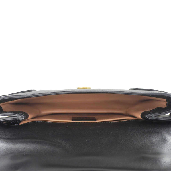 GUCCI Broadway Queen Margaret Pearl Studded Nappa Leather Crossbody Bag Black 453778