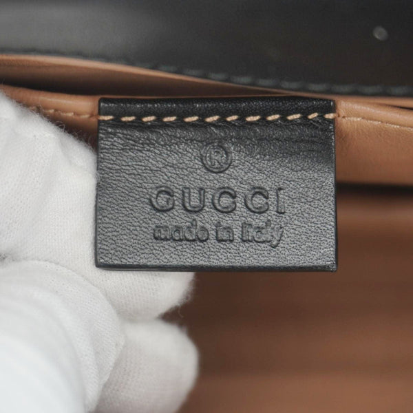 GUCCI Broadway Queen Margaret Pearl Studded Nappa Leather Crossbody Bag Black 453778