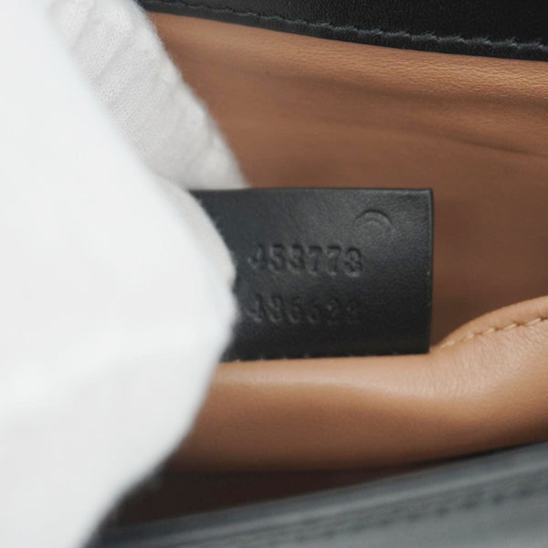 GUCCI Broadway Queen Margaret Pearl Studded Nappa Leather Crossbody Bag Black 453778