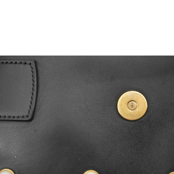 GUCCI Broadway Queen Margaret Pearl Studded Nappa Leather Crossbody Bag Black 453778