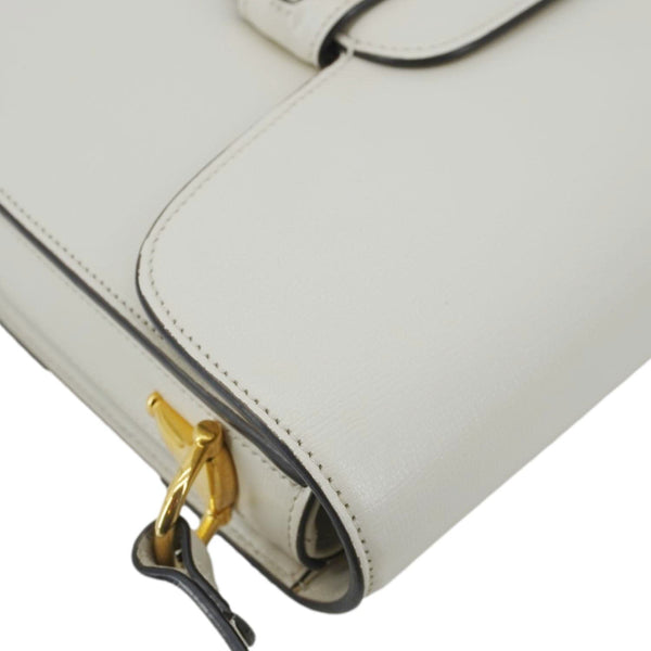 GUCCI Horsebit 1955 Small Leather Shoulder Bag White 602204