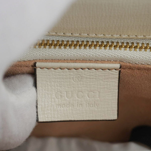 GUCCI Horsebit 1955 Small Leather Shoulder Bag White 602204
