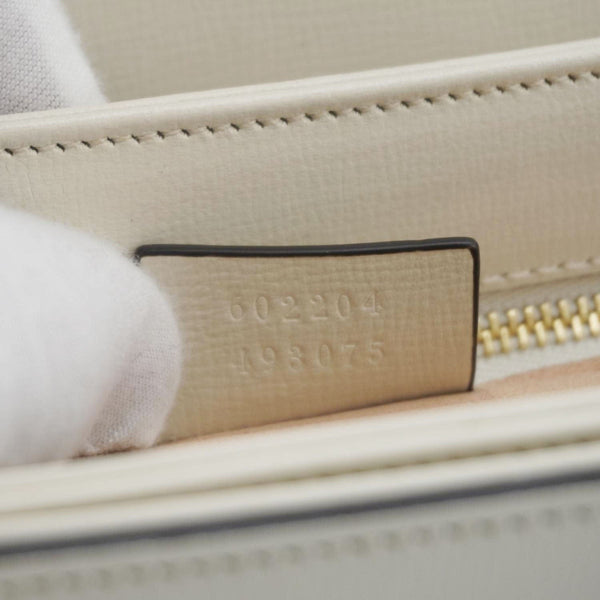 GUCCI Horsebit 1955 Small Leather Shoulder Bag White 602204