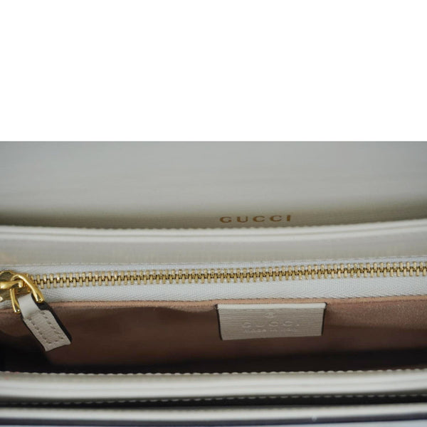 GUCCI Horsebit 1955 Small Leather Shoulder Bag White 602204