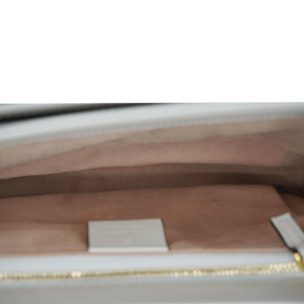 GUCCI Horsebit 1955 Small Leather Shoulder Bag White 602204