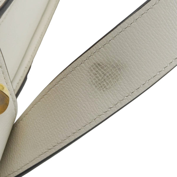 GUCCI Horsebit 1955 Small Leather Shoulder Bag White 602204