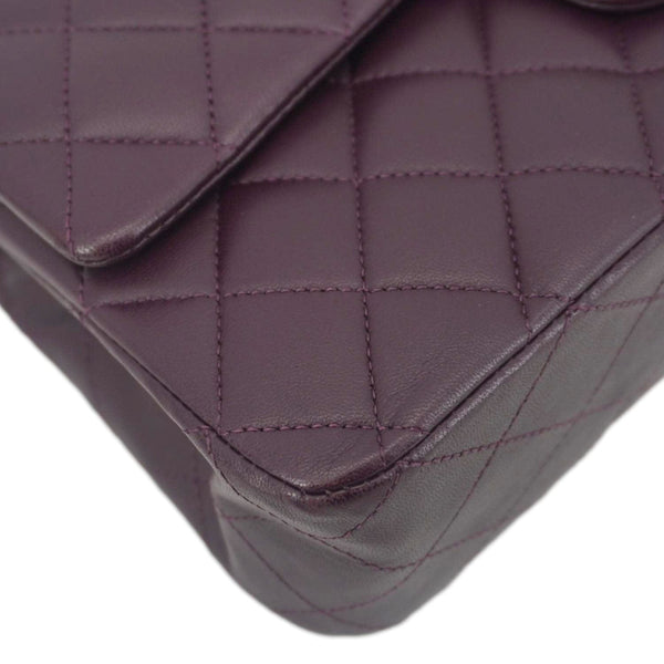 CHANEL Classic Flap Medium Quilted Leather Shoulder Bag Purple