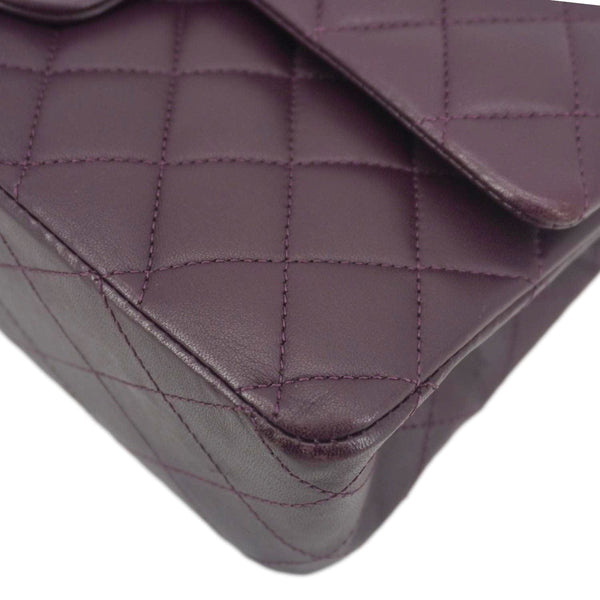 CHANEL Classic Flap Medium Quilted Leather Shoulder Bag Purple