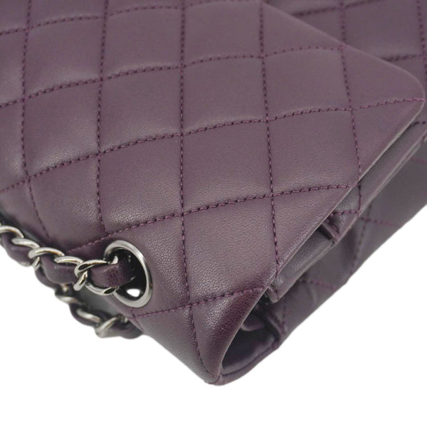CHANEL Classic Flap Medium Quilted Leather Shoulder Bag Purple
