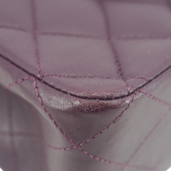 CHANEL Classic Flap Medium Quilted Leather Shoulder Bag Purple