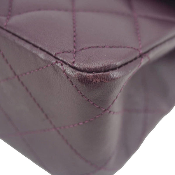 CHANEL Classic Flap Medium Quilted Leather Shoulder Bag Purple
