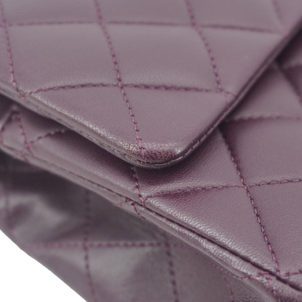 CHANEL Classic Flap Medium Quilted Leather Shoulder Bag Purple