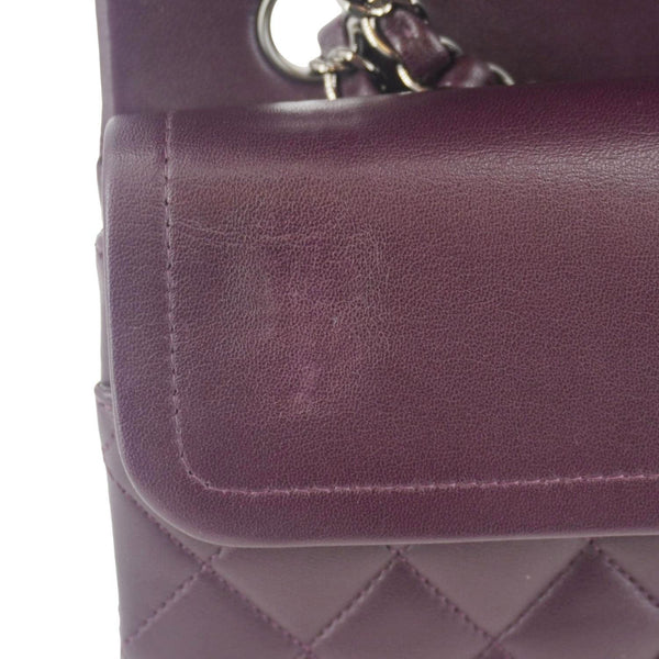 CHANEL Classic Flap Medium Quilted Leather Shoulder Bag Purple
