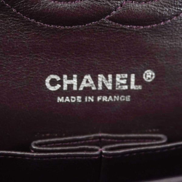 CHANEL Classic Flap Medium Quilted Leather Shoulder Bag Purple
