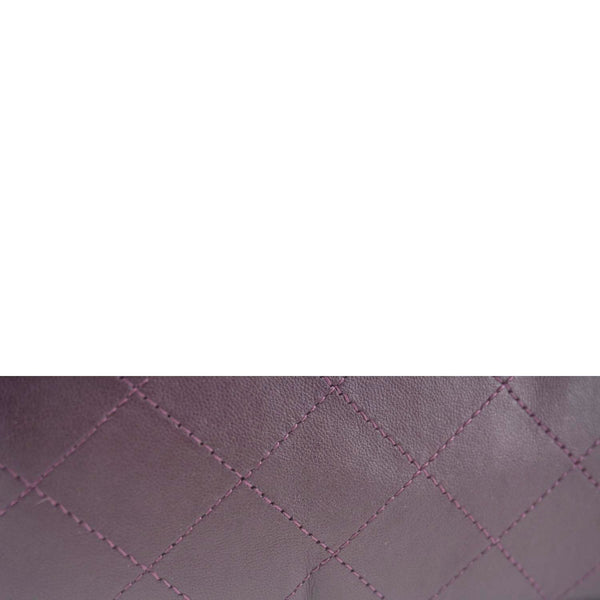 CHANEL Classic Flap Medium Quilted Leather Shoulder Bag Purple