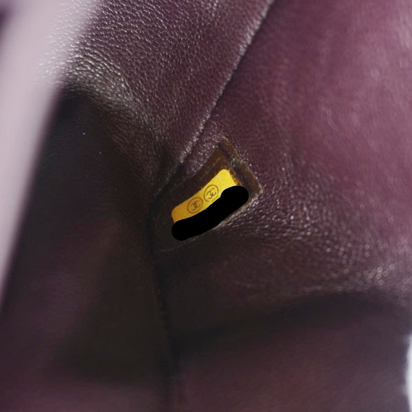 CHANEL Classic Flap Medium Quilted Leather Shoulder Bag Purple