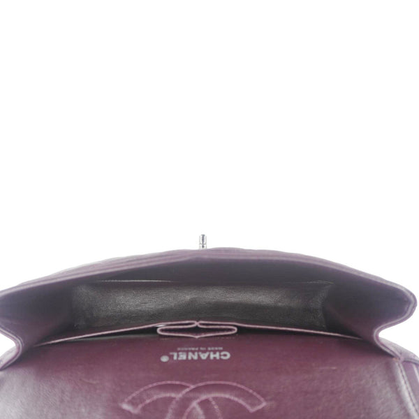 CHANEL Classic Flap Medium Quilted Leather Shoulder Bag Purple