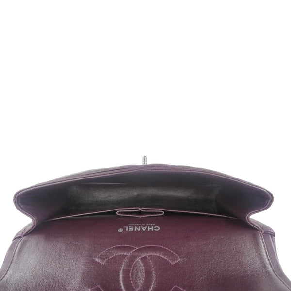 CHANEL Classic Flap Medium Quilted Leather Shoulder Bag Purple
