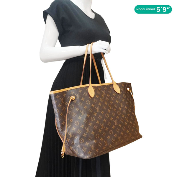 LOUIS VUITTON Neverfull GM Monogram Canvas Tote Bag Brown