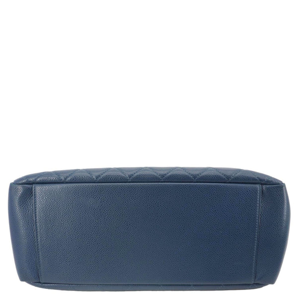 CHANEL Grand Shopping Quilted Leather Tote Bag Blue